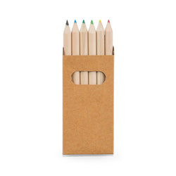 Caixa de cartão com 6 mini lápis de cor - CP791750